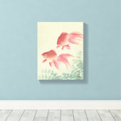Goldfish Vintag Japanischer Holzblock Leinwanddruck (Insitu (Holzboden))