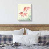 Goldfish Vintag Japanischer Holzblock Leinwanddruck (Insitu (Schlafzimmer))