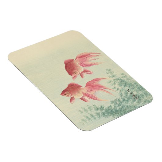 Goldfish Vintag Japanischer Holzblock Magnet (Rechte Seite)