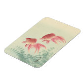 Goldfish Vintag Japanischer Holzblock Magnet (Linke Seite)