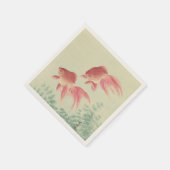 Goldfish Vintag Japanischer Holzblock Serviette (Ecke)