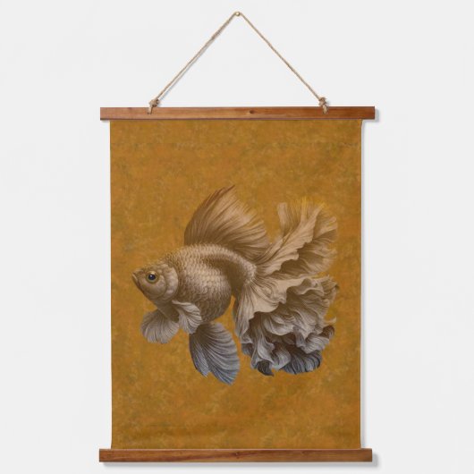 Goldfish Wandteppich Mit Holzrahmen (Vorderseite)