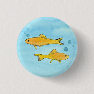 Goldfish Wasserfarbe Button