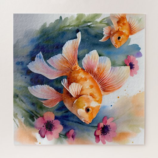 Goldfish Wasserfarbe Puzzle (Horizontal)