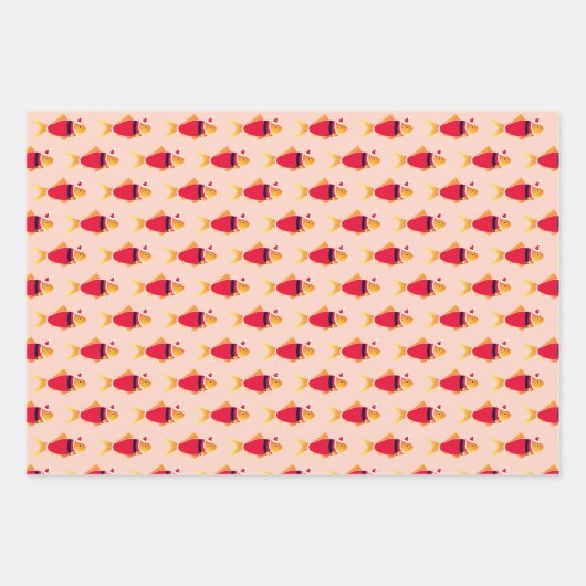 Goldfish Weihnachtswrapping Paper Sheets Geschenkpapier Set (Vorderseite 2)