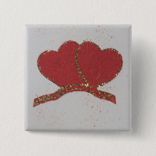 Goldfleck des roten Herzens Button (Vorderseite)