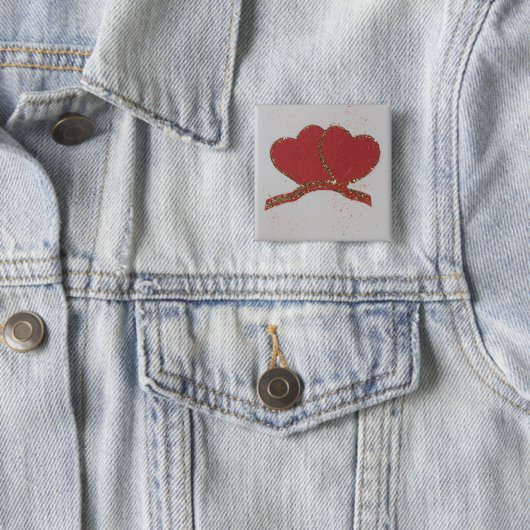 Goldfleck des roten Herzens Button (Beispiel)