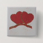 Goldfleck des roten Herzens Button (Vorderseite)