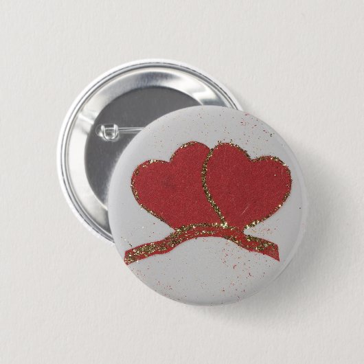 Goldfleck des roten Herzens Button (Vorne & Hinten)
