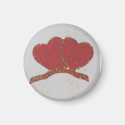 Goldfleck des roten Herzens Magnet (Vorne)