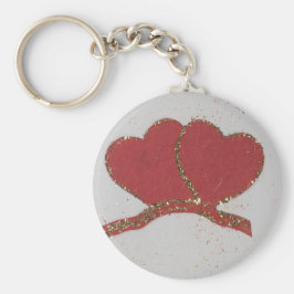 Goldfleck des roten Herzens Schlüsselanhänger