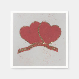 Goldfleck des roten Herzens Serviette