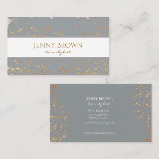 Goldfleckchen graue, trendige Visitenkarte (Vorne/Hinten)