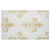 Goldfleur-de-lis-nahtloses Muster auf weiß Stoff (Fat Quarter (45,7 x 55,9 cm))