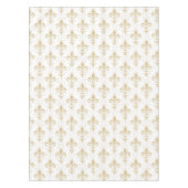 Goldfleur-de-lis-nahtloses Muster auf weiß Tischdecke (Vorderseite)