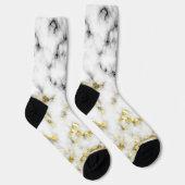Goldfliesen aus schwarzem und weißem Marmor Elegan Socken (Rechts)