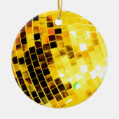 Goldflippiger Disco-Ball Keramikornament (Vorne)