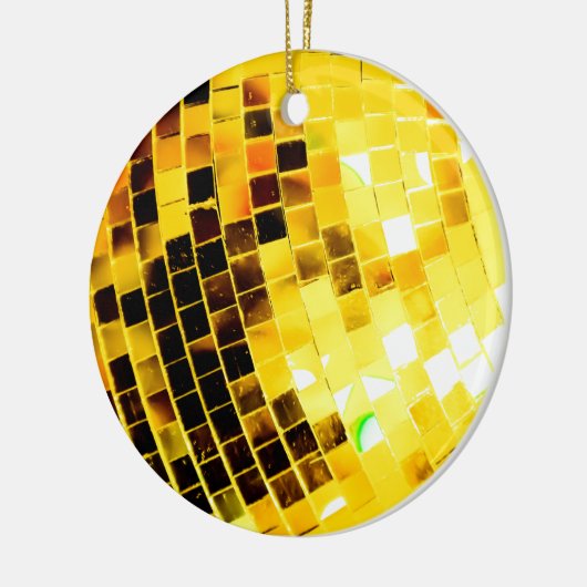 Goldflippiger Disco-Ball Keramikornament (Links)