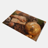 Goldflitter-und -Weihnachtsgeschenk Fußmatte (Schrägansicht)