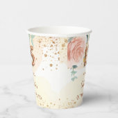 Goldflora der Rose Quinceanera Glitzer Golden Pappbecher (Rechts)