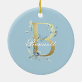 Goldfloralbuchstabe "B" individuell anpassbar Keramik Ornament (Hinten)