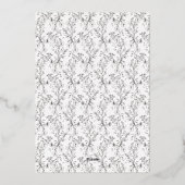 Goldfloraldraht Classic Monogram Wedding Folieneinladung (Rückseite)