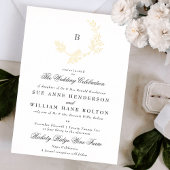 Goldfloraldraht Classic Monogram Wedding Folieneinladung