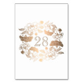 Goldfloraldraht-Peonies-Hochzeit Tischnummer (Rückseite)