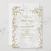 Goldflorale Berries Elegante Hochzeitsfeiern Einladung (Vorderseite)