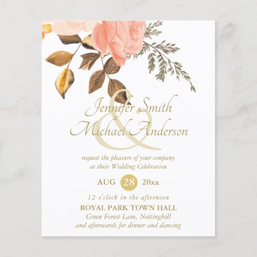 Goldflorale-Bouquet-Hochzeitsfeier für Korallen (Vorderseite)