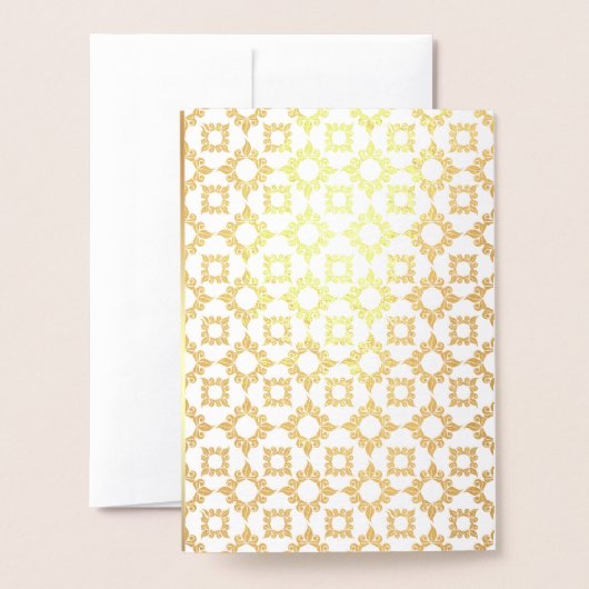 Goldflorale Burgund-Foto-Hochzeit Folienkarte (Rückseite mit Umschlag)