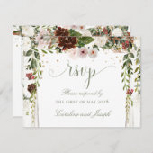 Goldflorale Chuppah Canopy Hochzeit RSVP Karte (Vorne/Hinten)