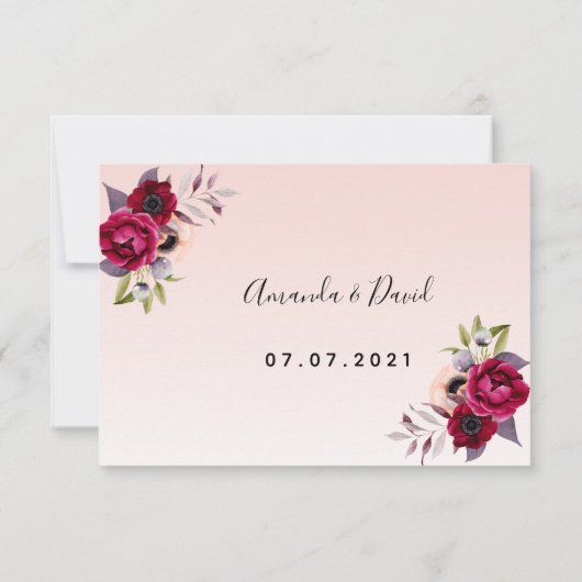 Goldflorale für Hochzeiten der Rose RSVP (Rückseite)