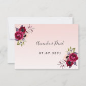 Goldflorale für Hochzeiten der Rose RSVP Karte (Rückseite)