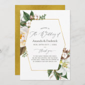 Goldflorale geometrische Hochzeit Programm (Vorne/Hinten)