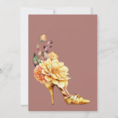 Goldflorale High Heel Blush Pink Arch Hochzeit Einladung (Rückseite)