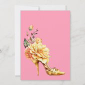 Goldflorale High Heel Pink Arch Wedding Einladung (Rückseite)
