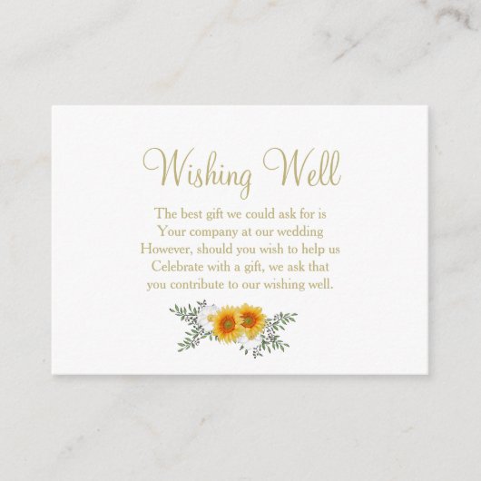 Goldflorale Hochzeit wünschend gut Begleitkarte (Vorderseite)