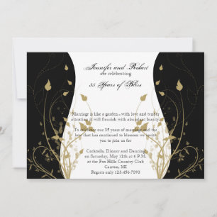Goldflorale Hochzeitstag Einladung