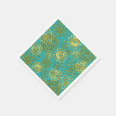 Goldflorale Mandalase Hochzeiten Brautparty Party Serviette (Ecke)