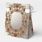 Goldflorale mit roten Steinen - Gefälligkeitsbox Geschenkschachtel (Rückseite)