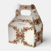 Goldflorale mit roten Steinen - Gefälligkeitsbox Geschenkschachtel (Rückseite)