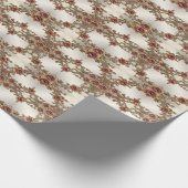 Goldflorale mit roten Steinen Geschenkpapier (Ecke)