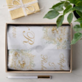 Goldflorale Monogram Logo-Hochzeit Seidenpapier (Geschenk)