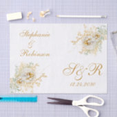 Goldflorale Monogram Logo-Hochzeit Seidenpapier (Handwerk)