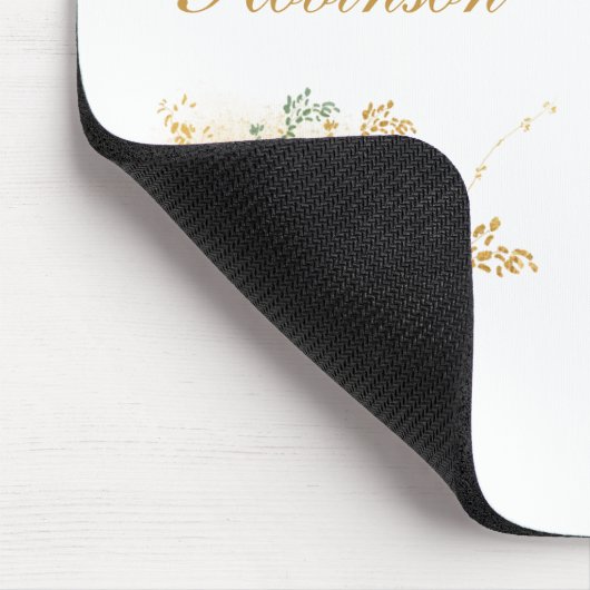 Goldflorale Monogramm-Hochzeit Mousepad (Ecke)