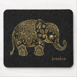Goldflorale Paisley Elephant Illustration Mousepad