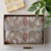 Goldflorale Rahmen mit roten Steinen - Gewebe Seidenpapier (Geschenk)