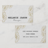 Goldflorale weiße Visitenkarten für das benutzerde Visitenkarte (Vorne/Hinten)