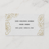 Goldflorale weiße Visitenkarten für das benutzerde Visitenkarte (Rückseite)